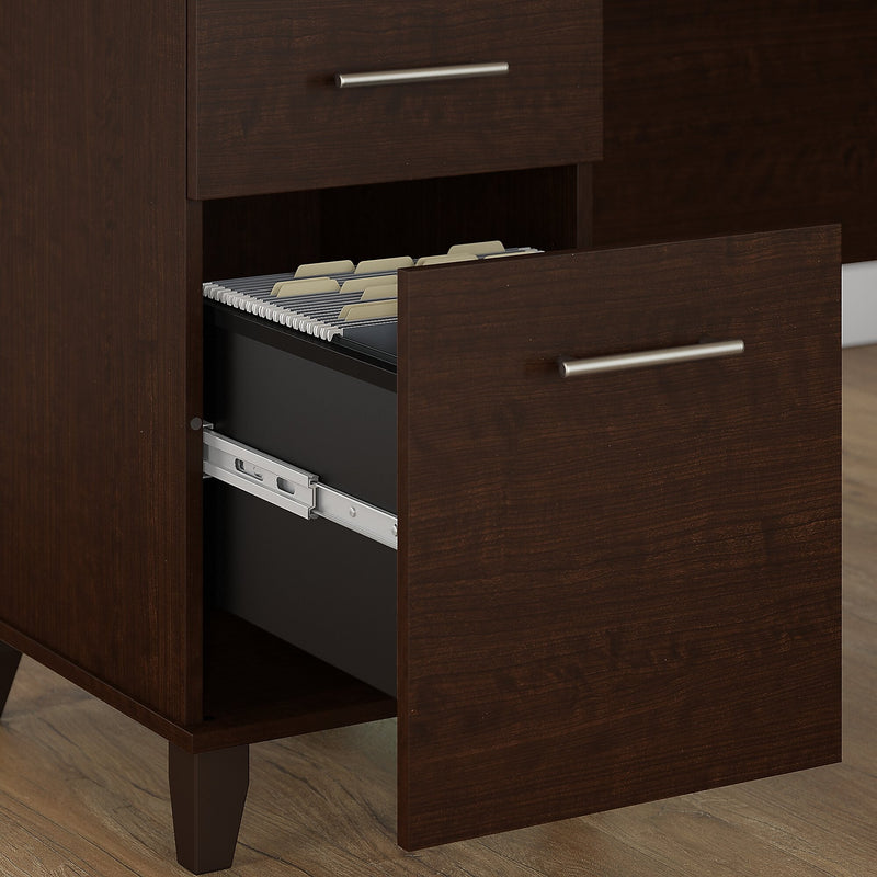 Bush Furniture Somerset 72"W Office Desk with Drawers and Hutch, Mocha Cherry (SET018MR)