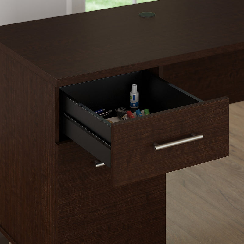 Bush Furniture Somerset 72"W Office Desk with Drawers and Hutch, Mocha Cherry (SET018MR)