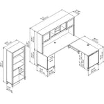 Bush Furniture Somerset 72"W 3 Position Sit to Stand L Shaped Desk with Hutch and Bookcase, Maple Cross (SET017MC)