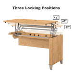 Bush Furniture Somerset 72"W 3 Position Sit to Stand L Shaped Desk with Hutch and File Cabinet, Maple Cross (SET016MC)