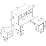 Bush Furniture Somerset 72"W 3 Position Sit to Stand L Shaped Desk with Hutch and File Cabinet, Maple Cross (SET016MC)