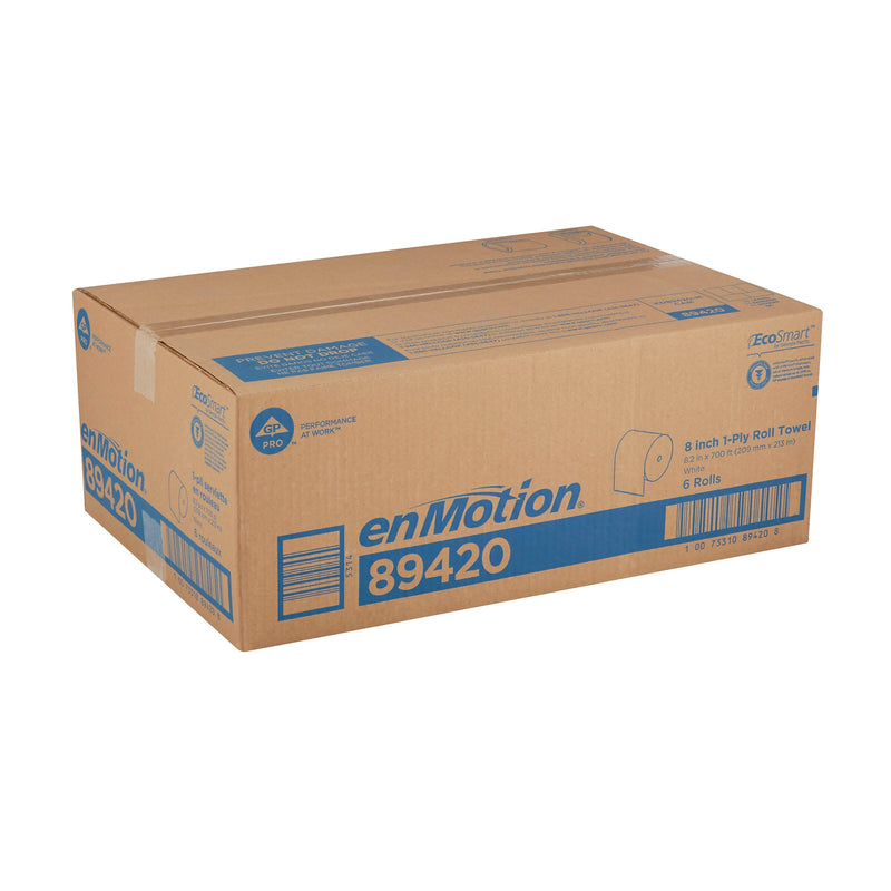 enmotion Hardwound Paper Towels, 1-ply, 700 ft./Roll, 6 Rolls/Carton (89420)