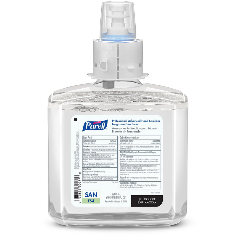 PURELL Advanced 70% Alcohol Foaming Hand Sanitizer Refill for ES4 Dispenser, 1200 mL, 2/Carton (5051-02)