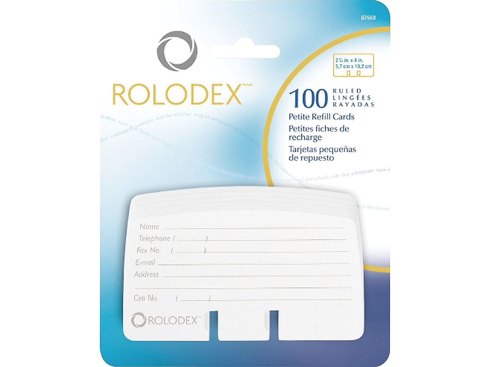 Rolodex Refill Rotary Cards, White, 100/Pack (67553)