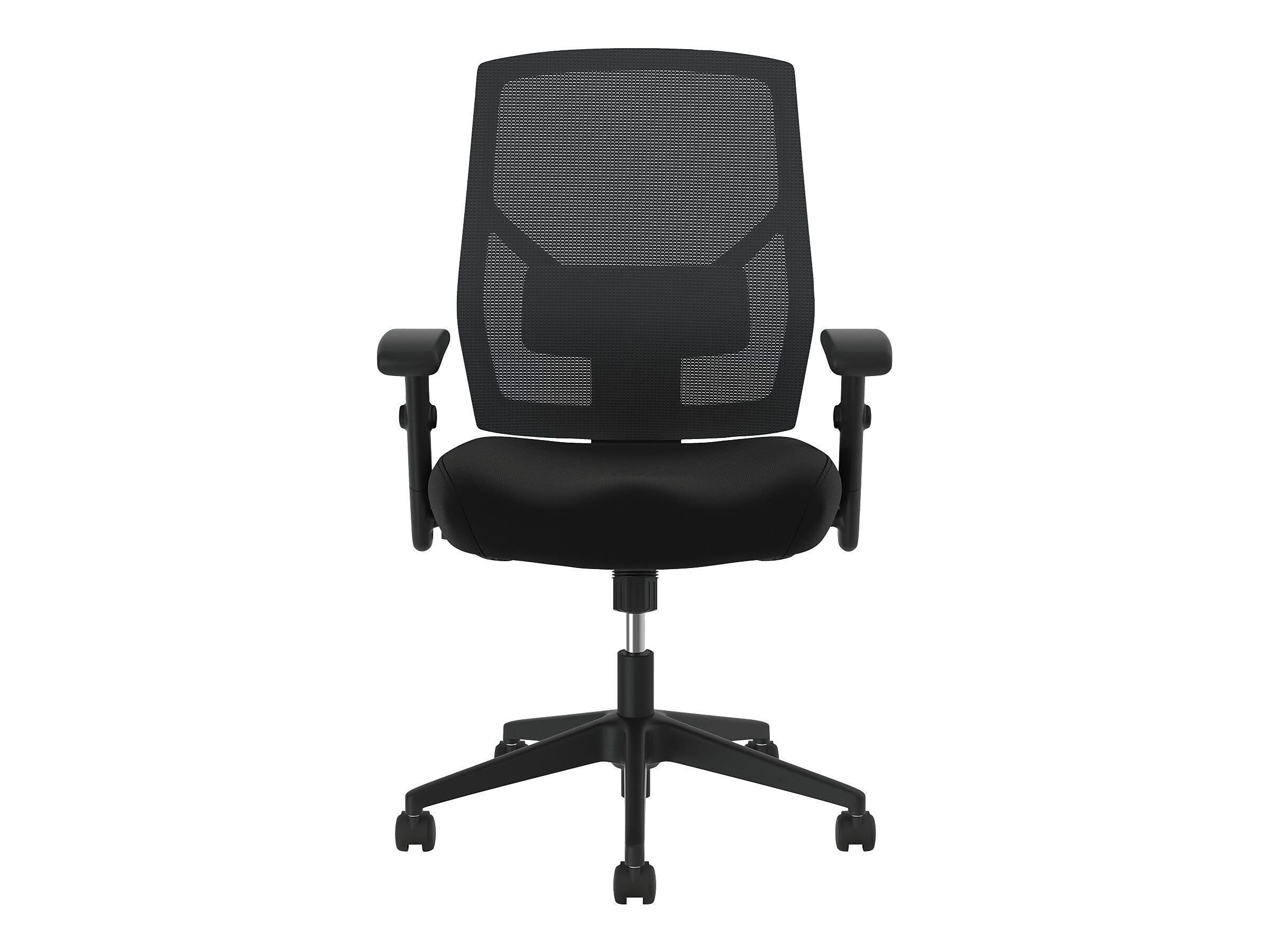 HON Crio High-Back Task Chair, Mesh Back, Adjustable Arms, Adjustable Lumbar, Black Leather (BSXVL581SB11T)