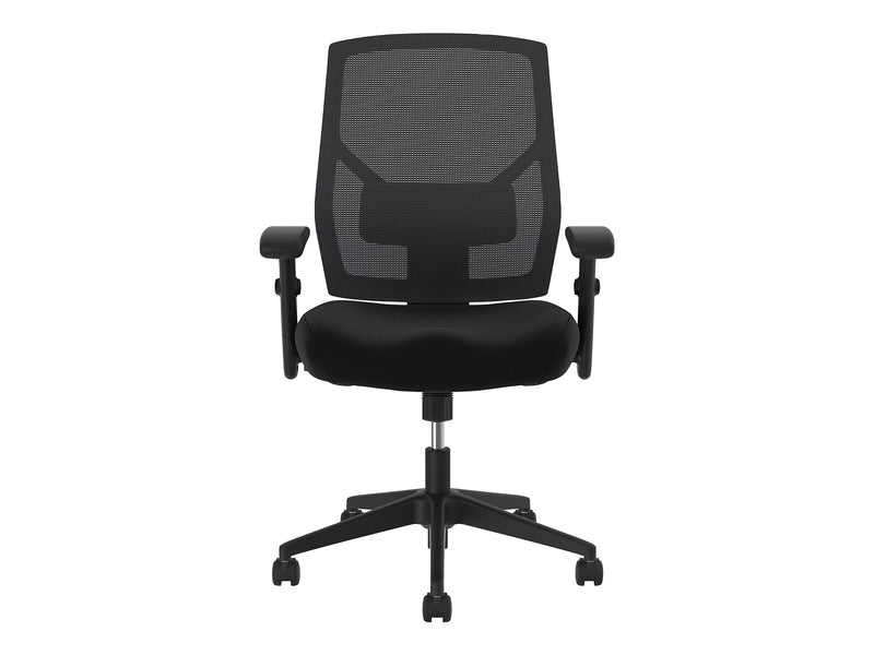 HON Crio High-Back Task Chair, Mesh Back, Adjustable Arms, Adjustable Lumbar, Black Leather (BSXVL581SB11T)