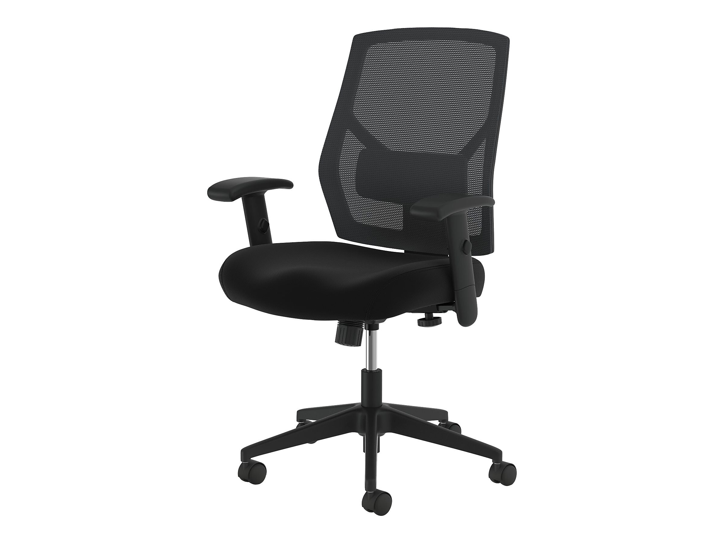 HON Crio High-Back Task Chair, Mesh Back, Adjustable Arms, Adjustable Lumbar, Black Leather (BSXVL581SB11T)