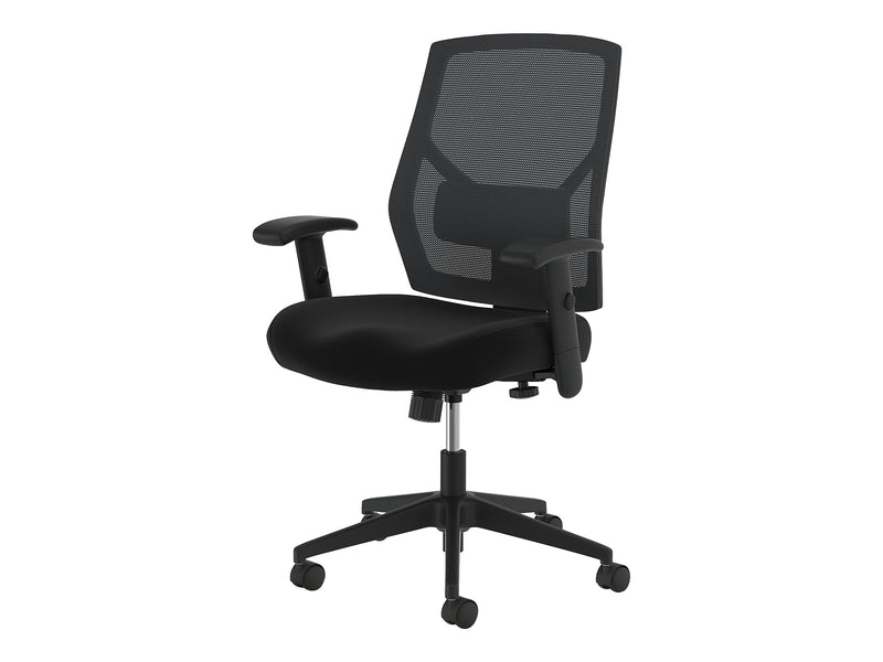 HON Crio High-Back Task Chair, Mesh Back, Adjustable Arms, Adjustable Lumbar, Black Leather (BSXVL581SB11T)