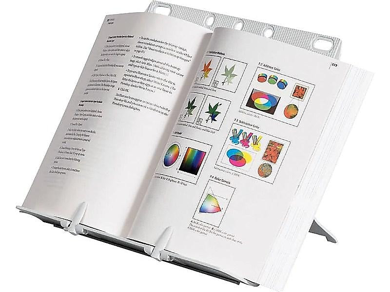 Fellowes BookLift Plastic Document Stand with Lip, Platinum (21100)