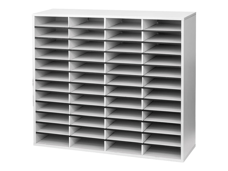 Fellowes 48-Compartment Literature Organizers, 38.25" x 34.69", Dove Gray (25081)