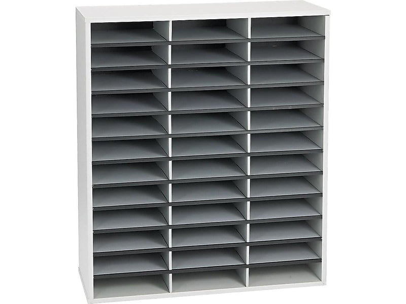 Fellowes 36-Compartment Literature Organizers, 29" x 34.69", Dove Gray (25061)