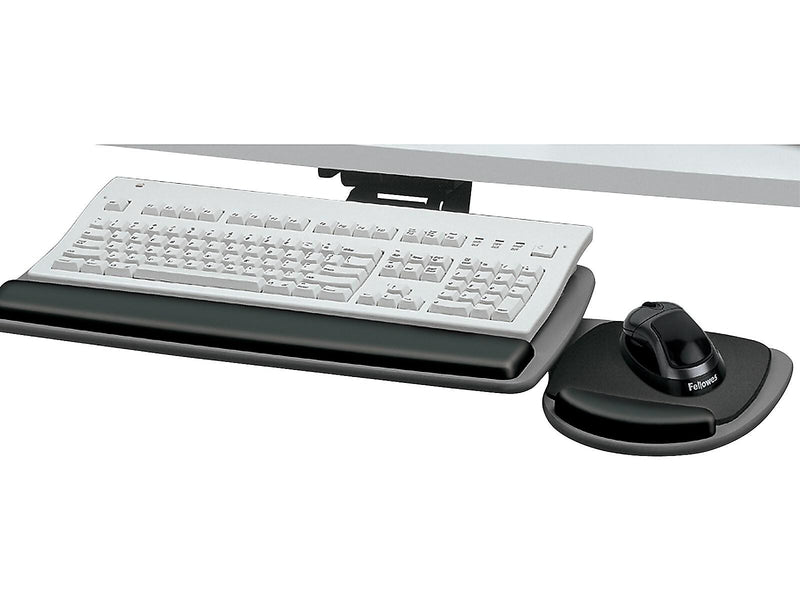 Fellowes Standard Adjustable Keyboard Shelf, Black/Graphite (93841)