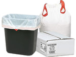 Berry Global Draw 'N Tie 13 Gallon Trash Bag, 24" x 27.38", Low Density, 0.9mil, White, 200 Bags/Box (1DK200)