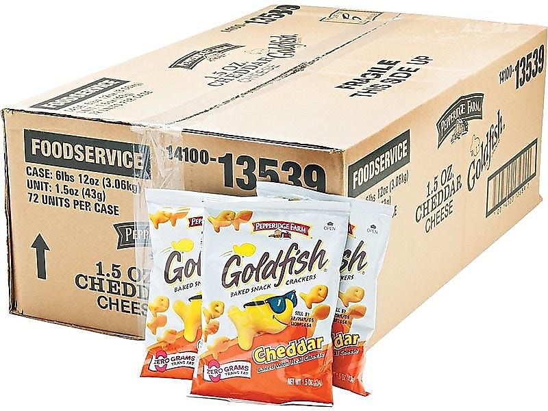 Goldfish Cheddar Crackers, 1.5 oz., 72 Packs/Box (CAM13539)