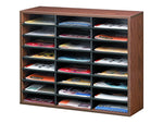 Fellowes 24-Compartment Literature Organizers, 29" x 23.44", Medium Oak (25043)