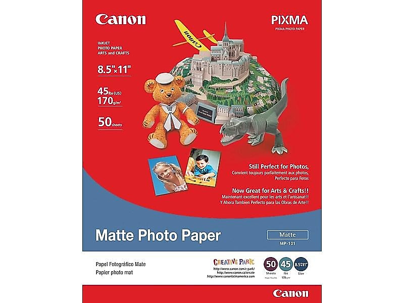 Canon MP 101 Matte Photo Paper, 8.5" x 11", 50 Sheets/Pack (7981A004)
