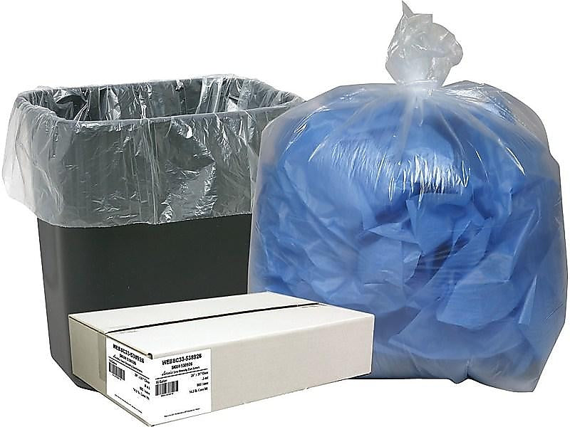 Berry Global Classic 16 Gallon Industrial Trash Bag, 24" x 31", Low Density, 0.6mil, Clear, 500 Bags/Box (WEBBC33-538926)