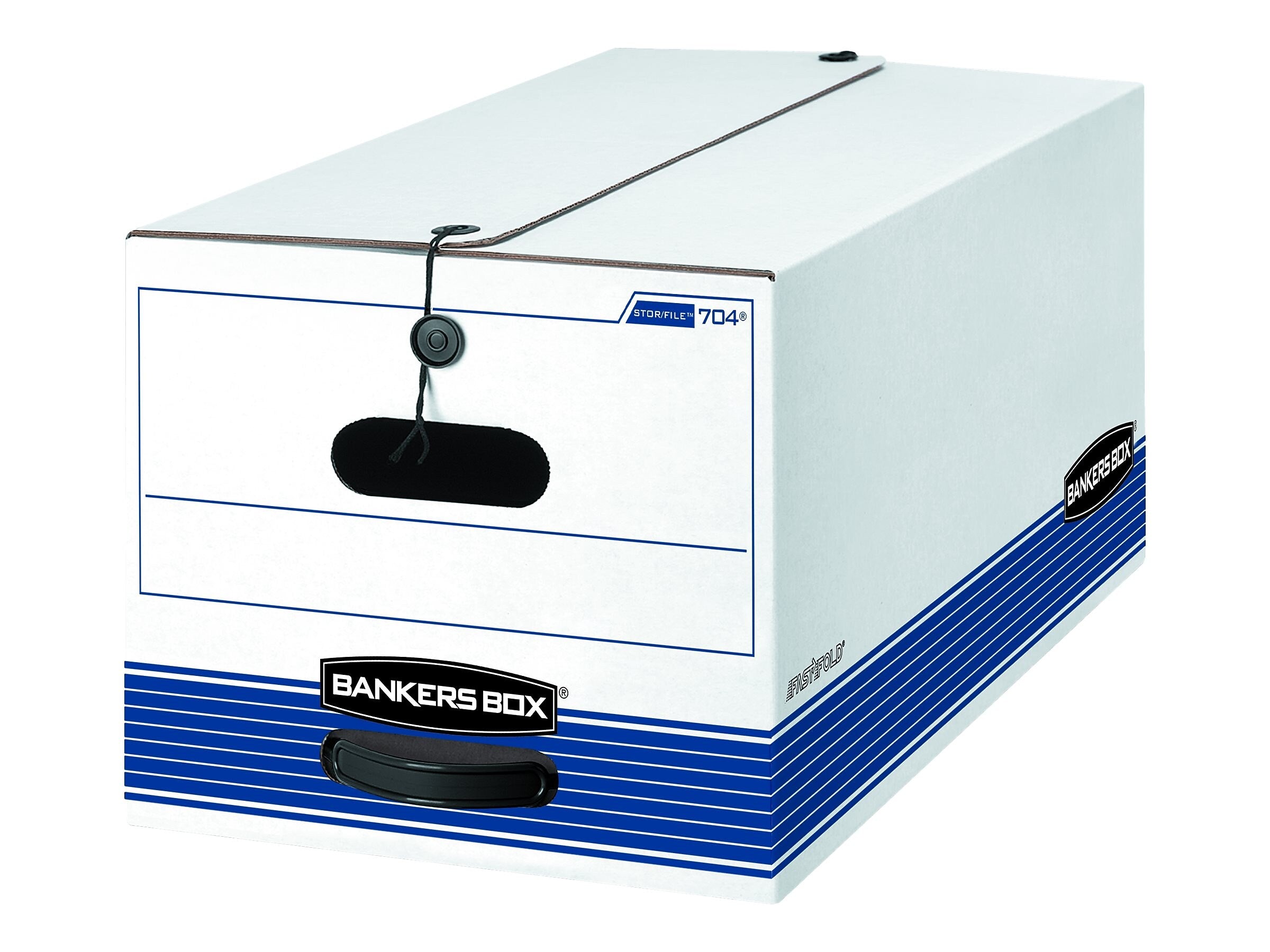 Bankers Box Stor/File Medium Duty 65% Recycled Corrugated File Box, Letter Size, White/Blue, 4/Carton (0070403)