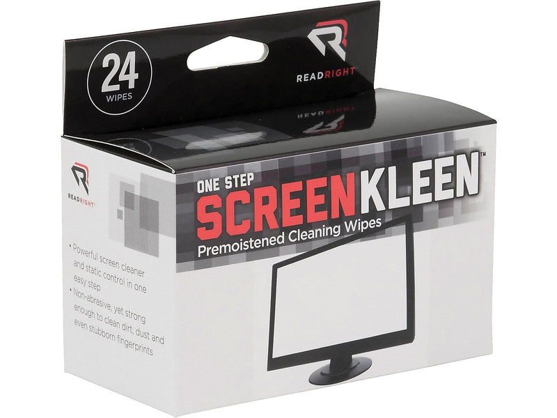Read Right One Step Screen Kleen Wipes/Cloths, 24/Box (RR1209)
