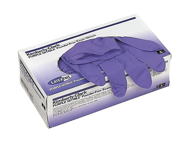 Kimberly-Clark Powder Free Nitrile Exam Gloves, Large, Purple, 100/Box (55083)