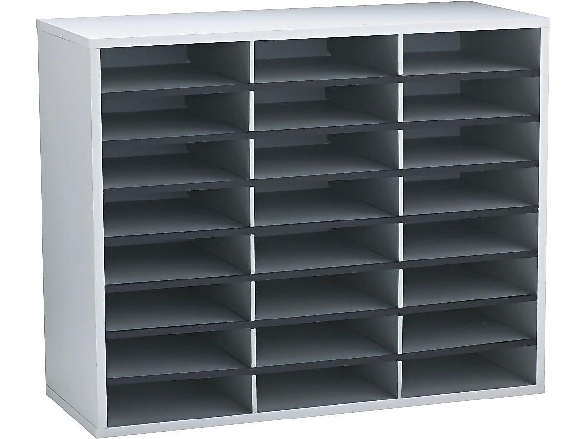 Fellowes 24-Compartment Literature Organizers, 29" x 23.44", Dove Gray (25041)