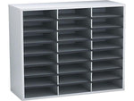Fellowes 24-Compartment Literature Organizers, 29" x 23.44", Dove Gray (25041)