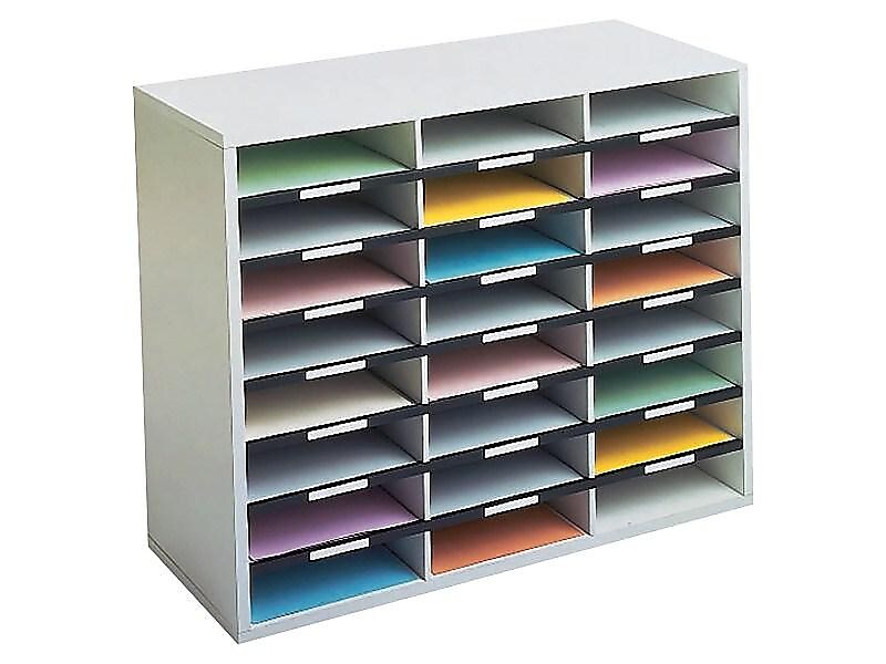 Fellowes 24-Compartment Literature Organizers, 29" x 23.44", Dove Gray (25041)