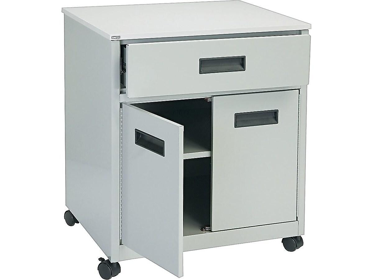 Safco Metal Mobile Machine Stand with Lockable Wheels, Gray (1870GR)