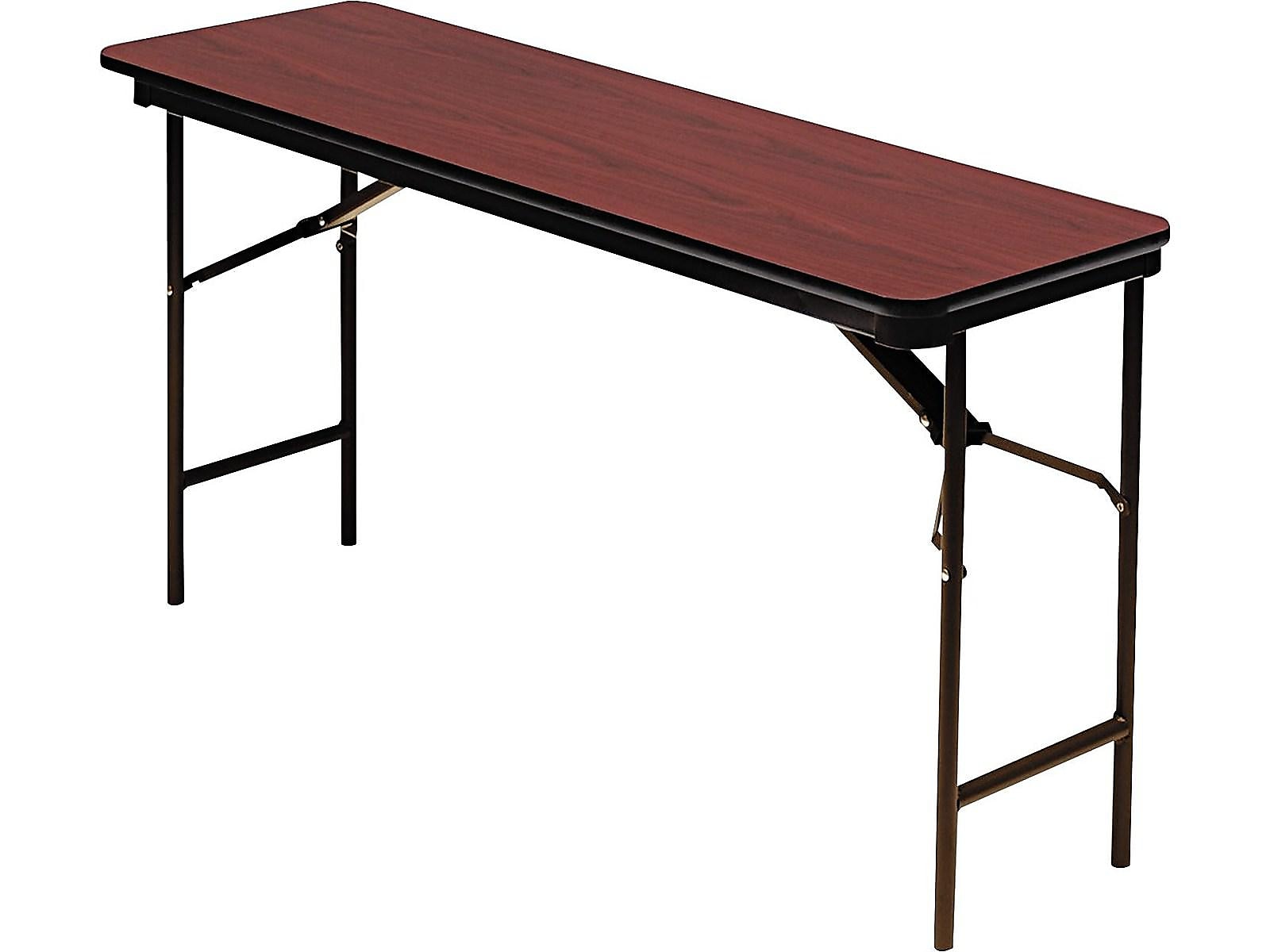 ICEBERG Premium Folding Table, 72" x 18", Mahogany/Brown (55284)