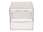 Deflect-O Cube 2 Compartment Stackable Plastic Storage Drawers, Clear (350101)
