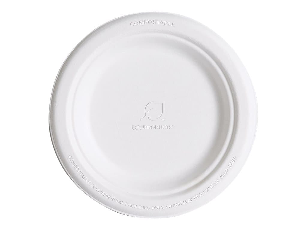 Eco-Products Vanguard Sugarcane Plate, 6", White, 1000/Carton (EP-P016NFA)