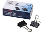 Officemate OIC Small Binder Clips, 0.37" Capacity, Black, 12 Clips/Box (OIC99020)