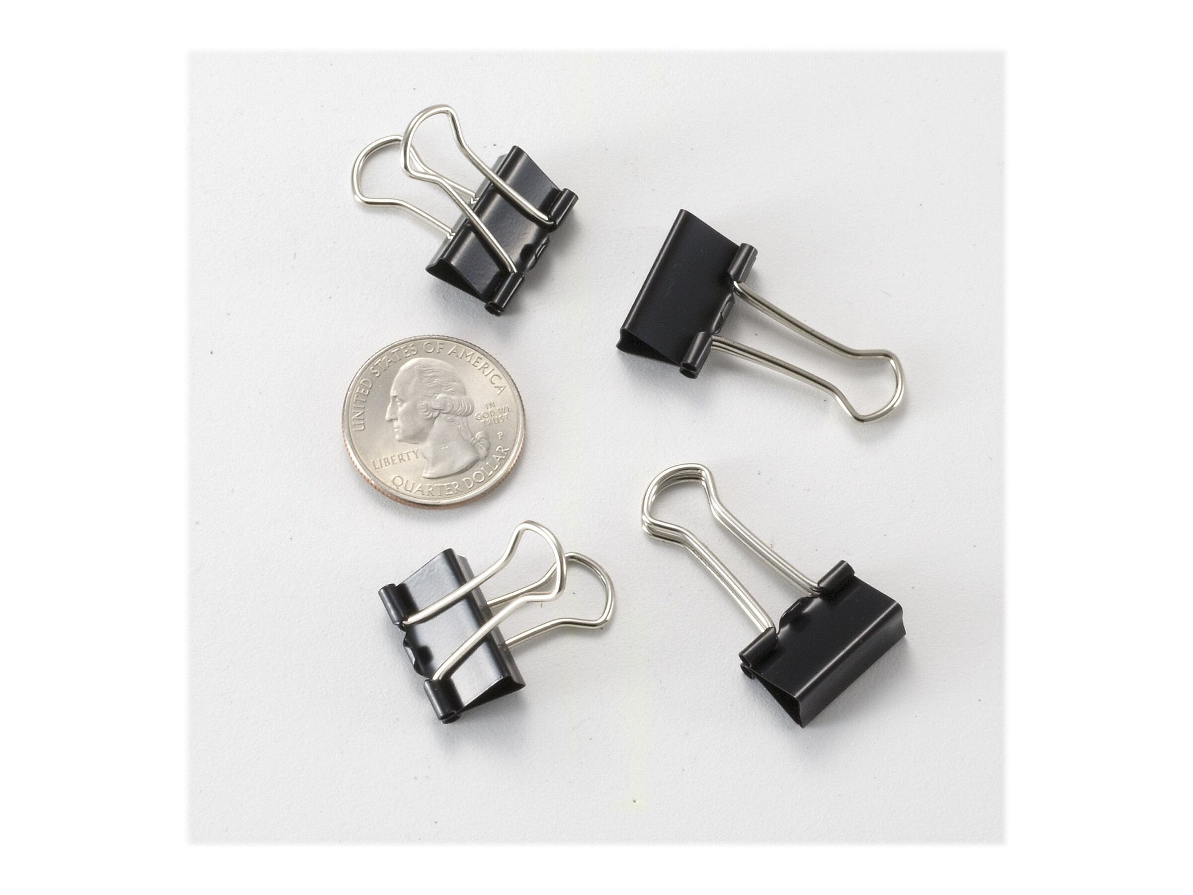 Officemate OIC Small Binder Clips, 0.37" Capacity, Black, 12 Clips/Box (OIC99020)