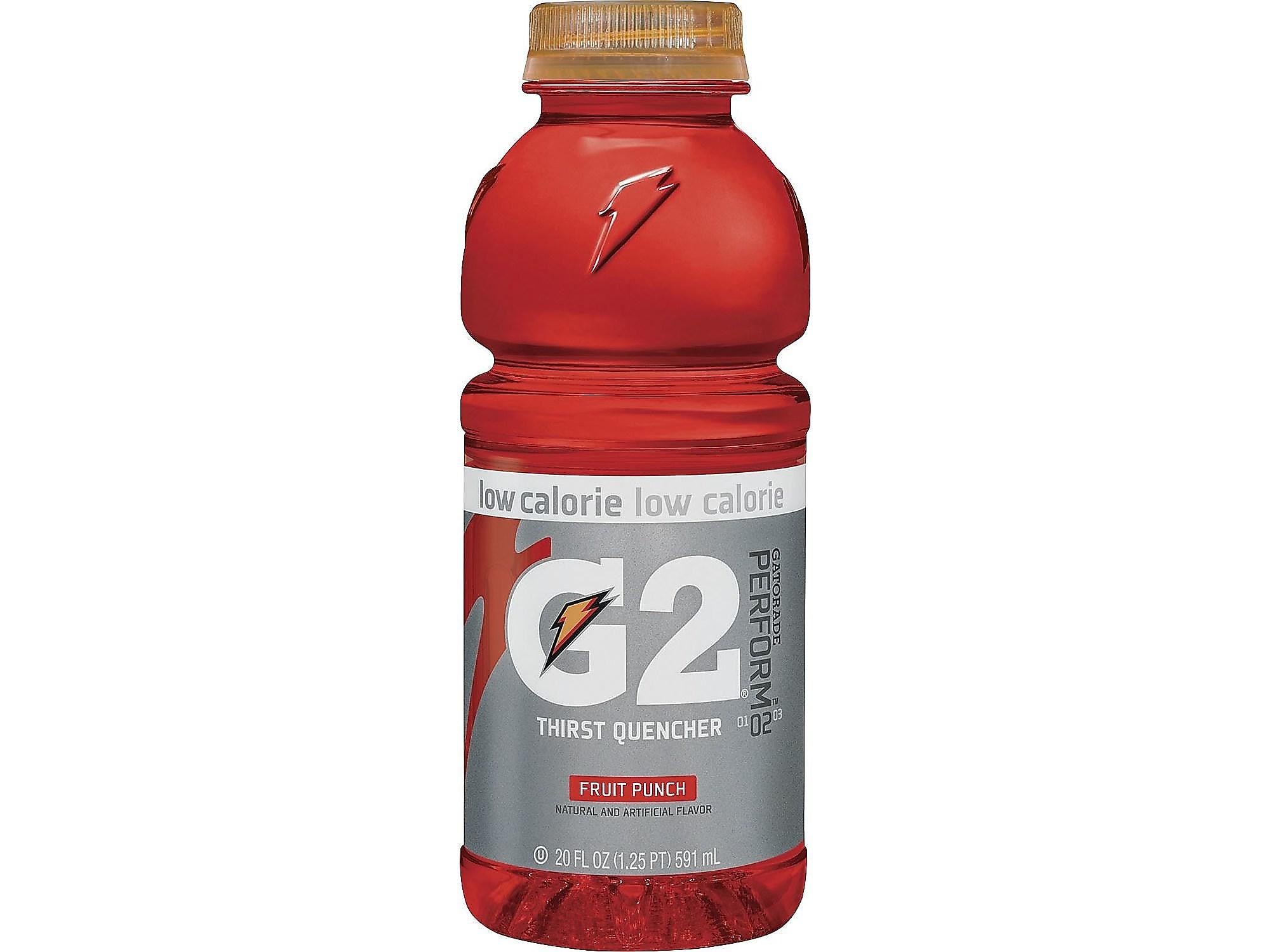 Gatorade G2 Thirst Quencher Fruit Punch Liquid Sports Drink, 20 Fl. Oz., 24/Carton (20405)