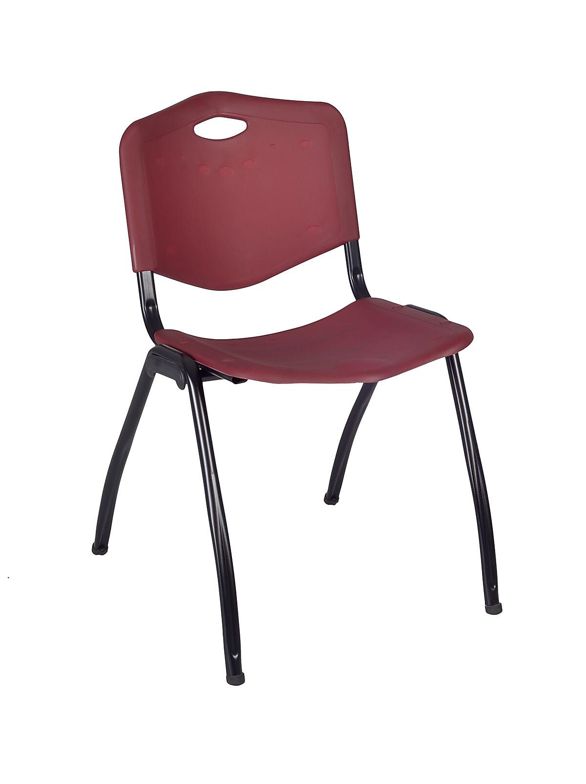 Regency 72"L x 24"W Kee Training Table- Mahogany/ Black & 2 'M' Stack Chairs- Burgundy (MT7224MHPBK47BY)