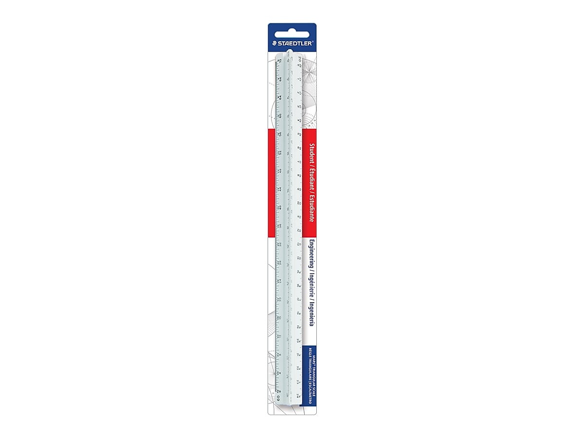 Staedtler Mars Student 12"L Engineer Triangular Scale (987 19-34BK)