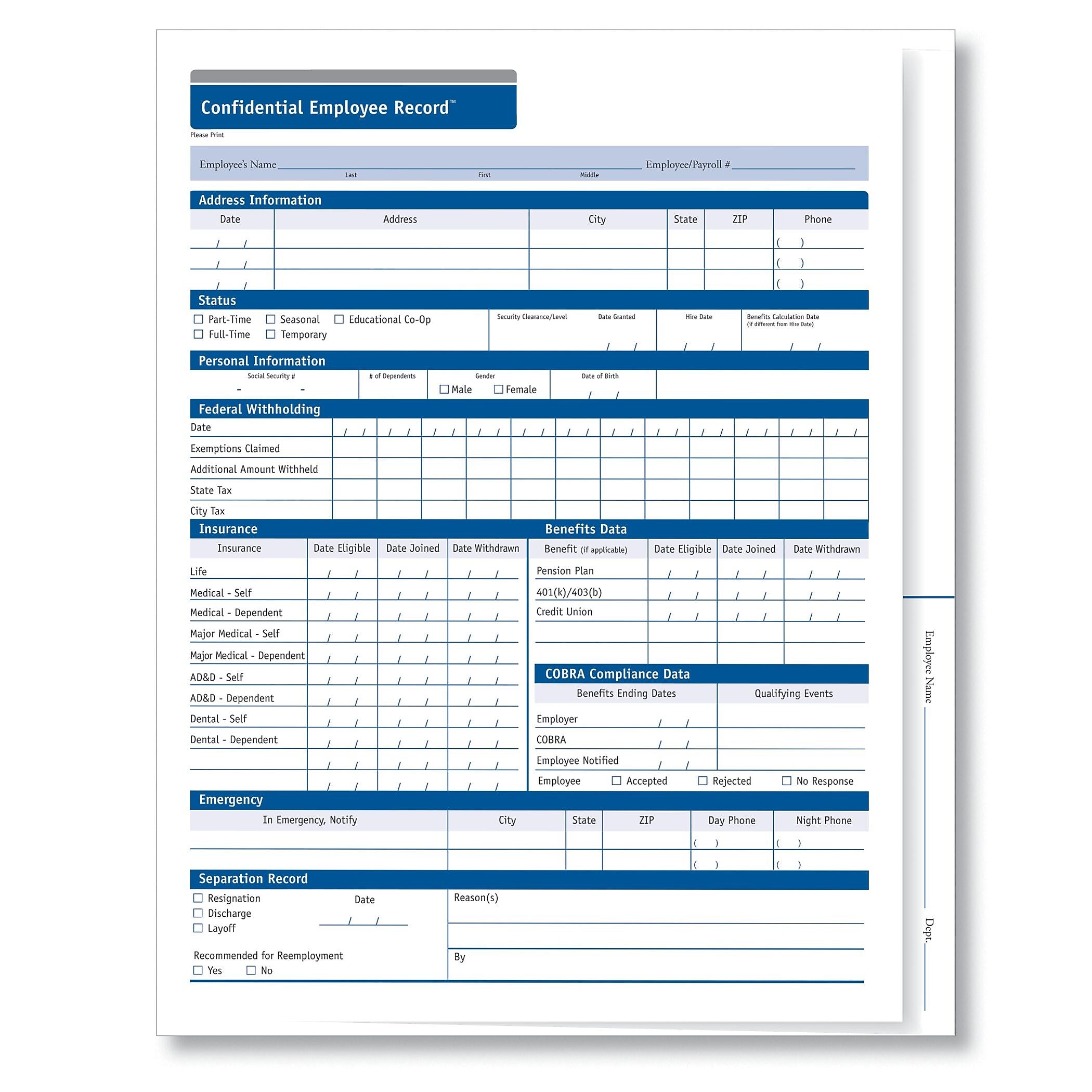 ComplyRight™ Confidential Employee Records Folder, Expanded, Pack of 25 (A0175)