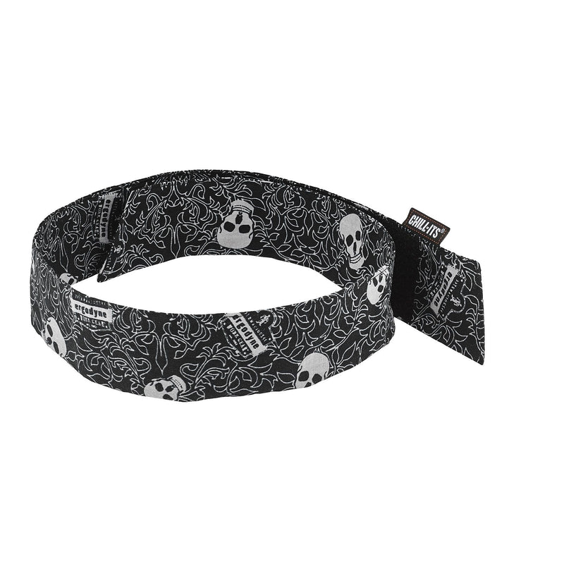 Ergodyne Chill-Its 6705 Cooling Bandana, Skulls, One Size (12349)