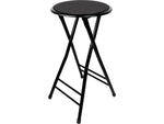 Trademark Global Home 24"H PVC Folding Stool, Black (82-0827)