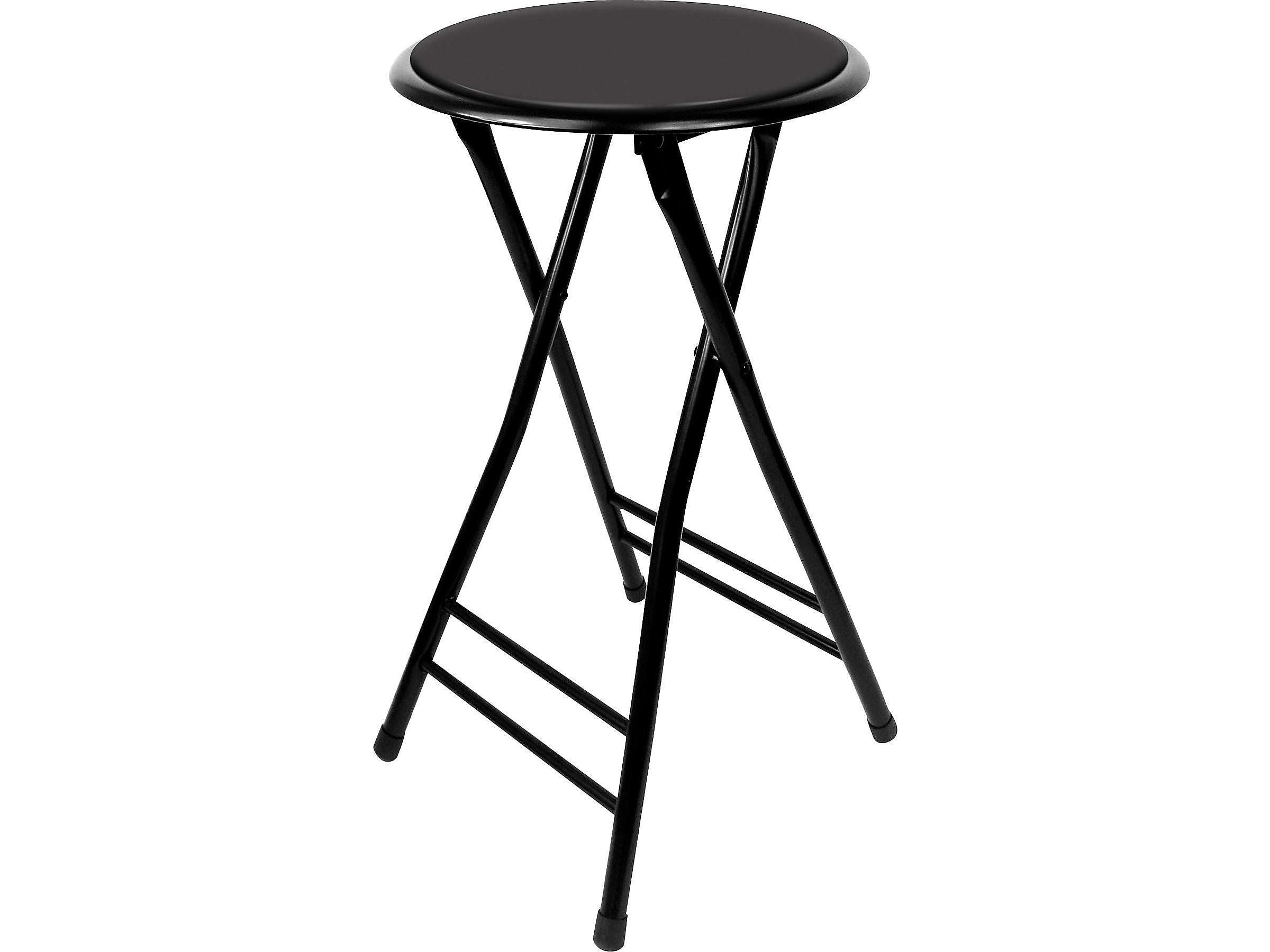 Trademark Global Home 24"H PVC Folding Stool, Black (82-0827)