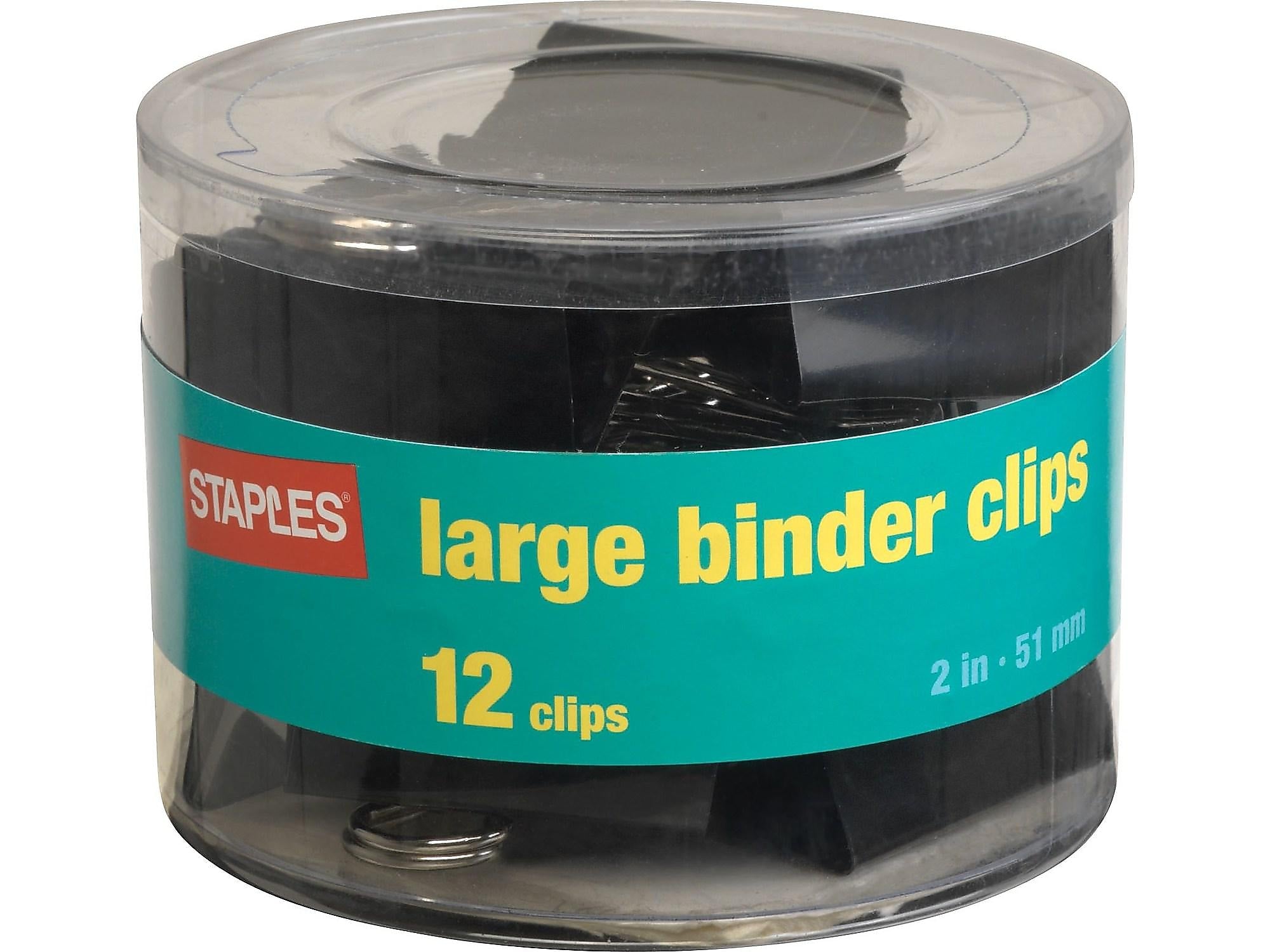 Staples Large Binder Clips, 1" Capacity, Black, 288/Carton (10669CT)
