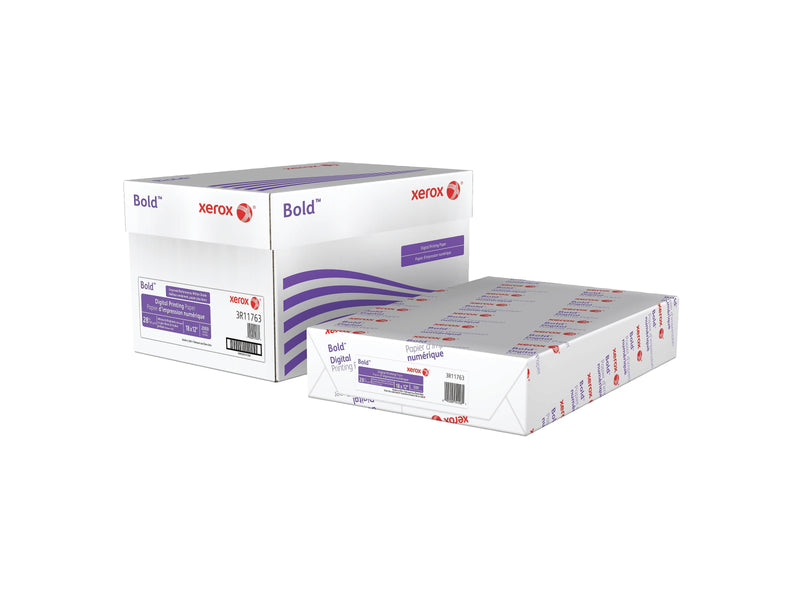 Xerox Bold Digital 18" x 12" Color Copy Paper, 28 lbs., 100 Brightness, 500 Sheets/Ream, 4 Reams/Carton (3R11763)