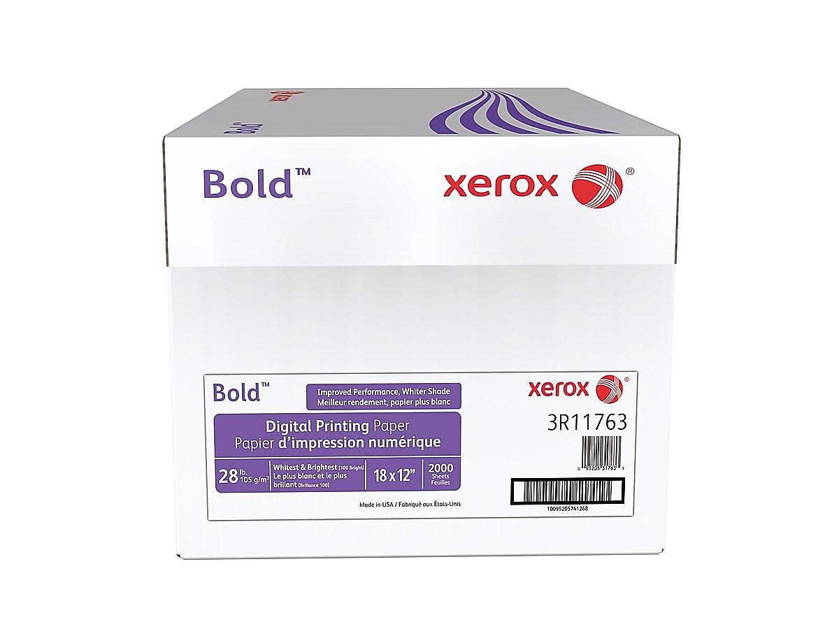 Xerox Bold Digital 18" x 12" Color Copy Paper, 28 lbs., 100 Brightness, 500 Sheets/Ream, 4 Reams/Carton (3R11763)