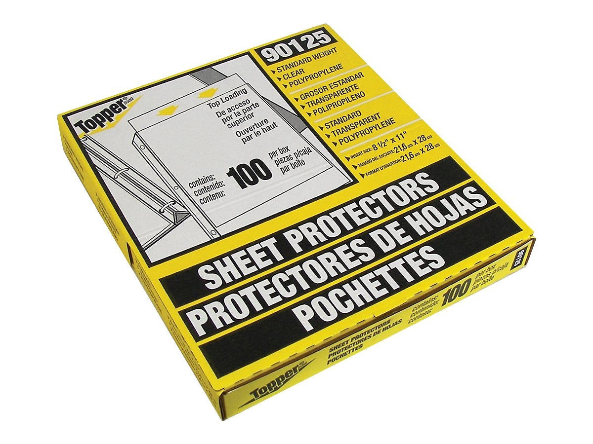 C-Line Topper Standard Weight Sheet Protectors, 8-1/2" x 11", Clear, 100/Box (90125) (CLI90125)