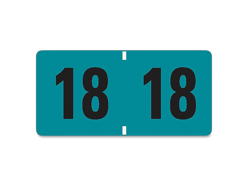 Smead ETYJ Color Coding Labels, 3/4" x 1 1/2", Light Blue with White Numerals, 500/Roll (68318)