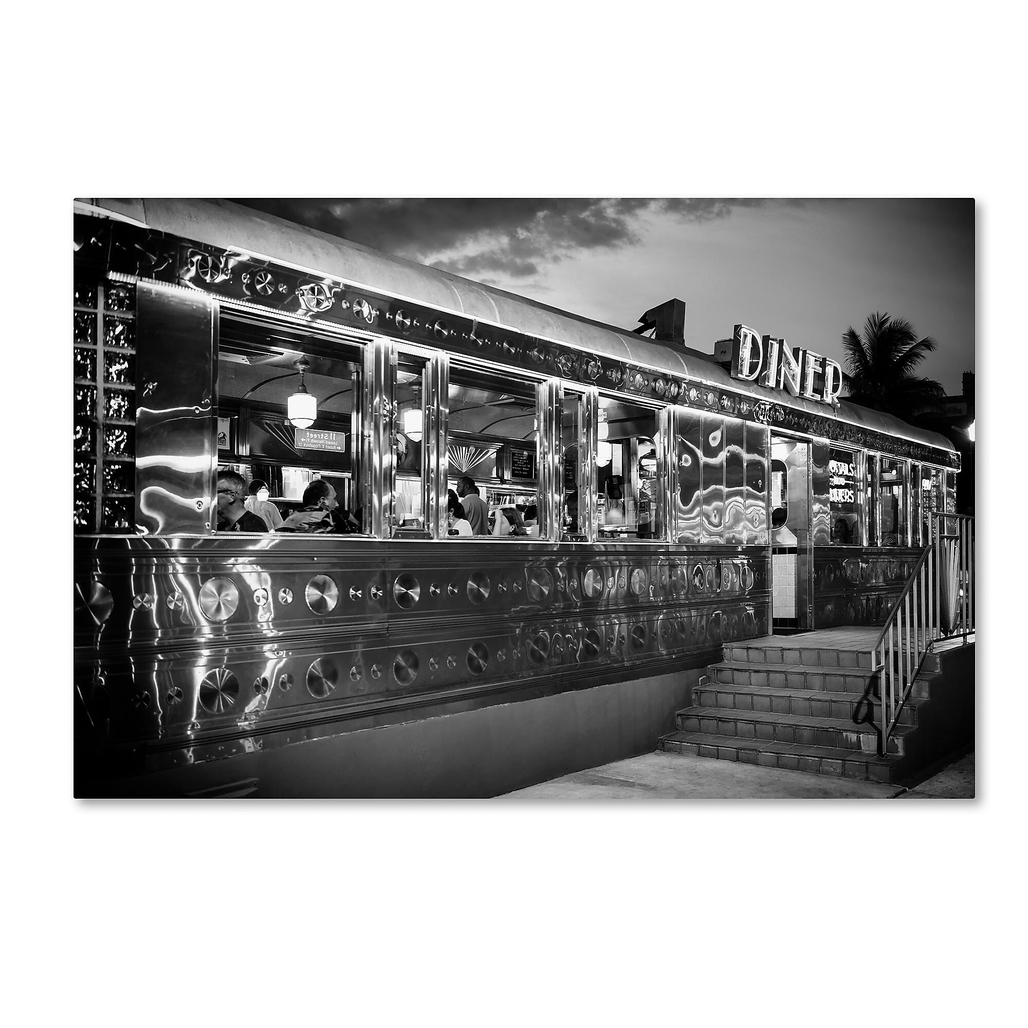 Trademark Fine Art Philippe Hugonnard 'US Diner' 12" x 19" Canvas Stretched (190836119004)