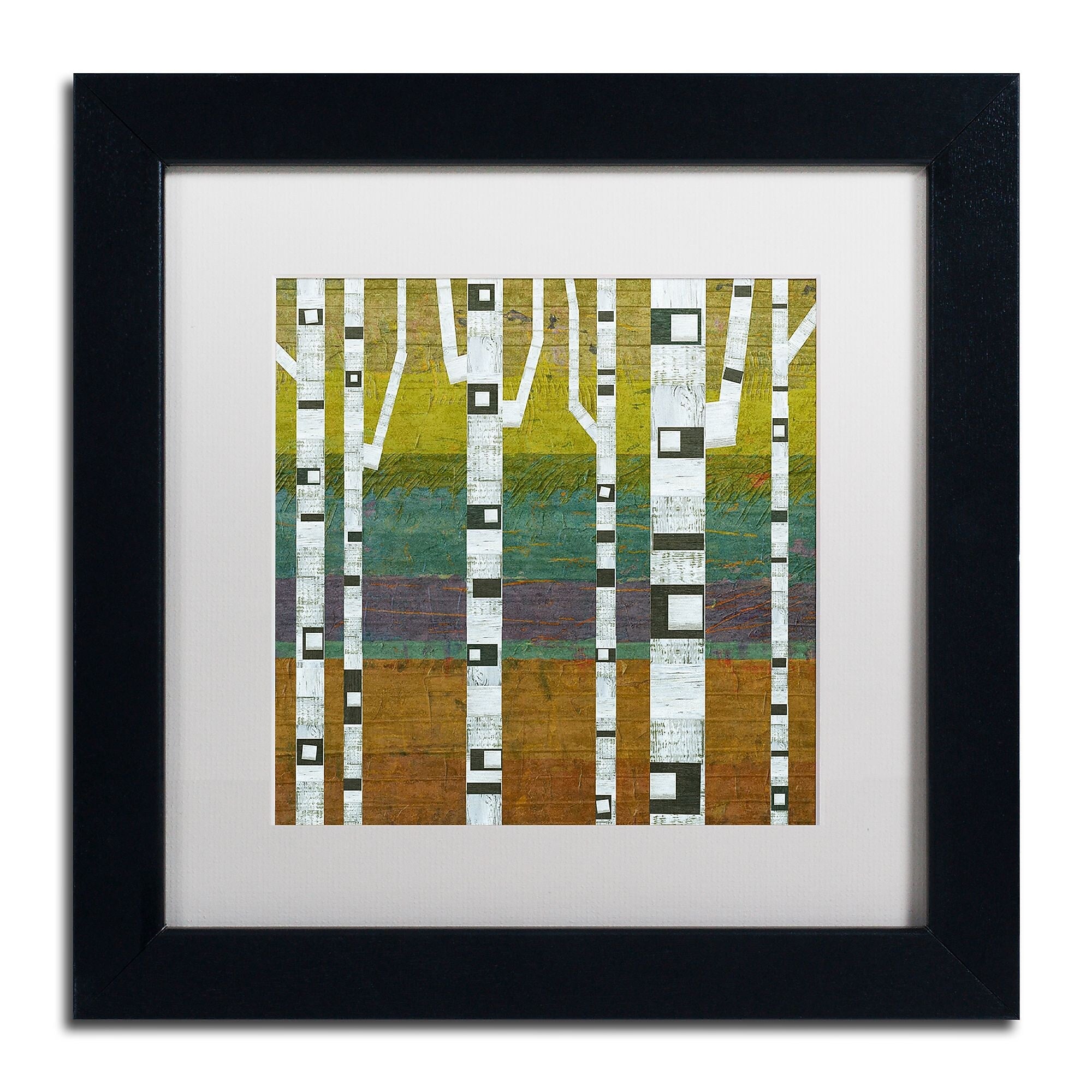 Trademark Fine Art Michelle Calkins 'Birches 2.0' 11" x 11" Matted Framed (190836070510)