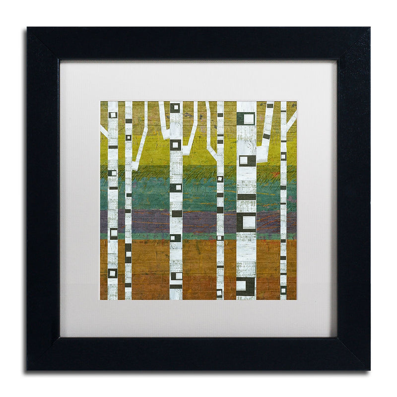 Trademark Fine Art Michelle Calkins 'Birches 2.0' 11" x 11" Matted Framed (190836070510)
