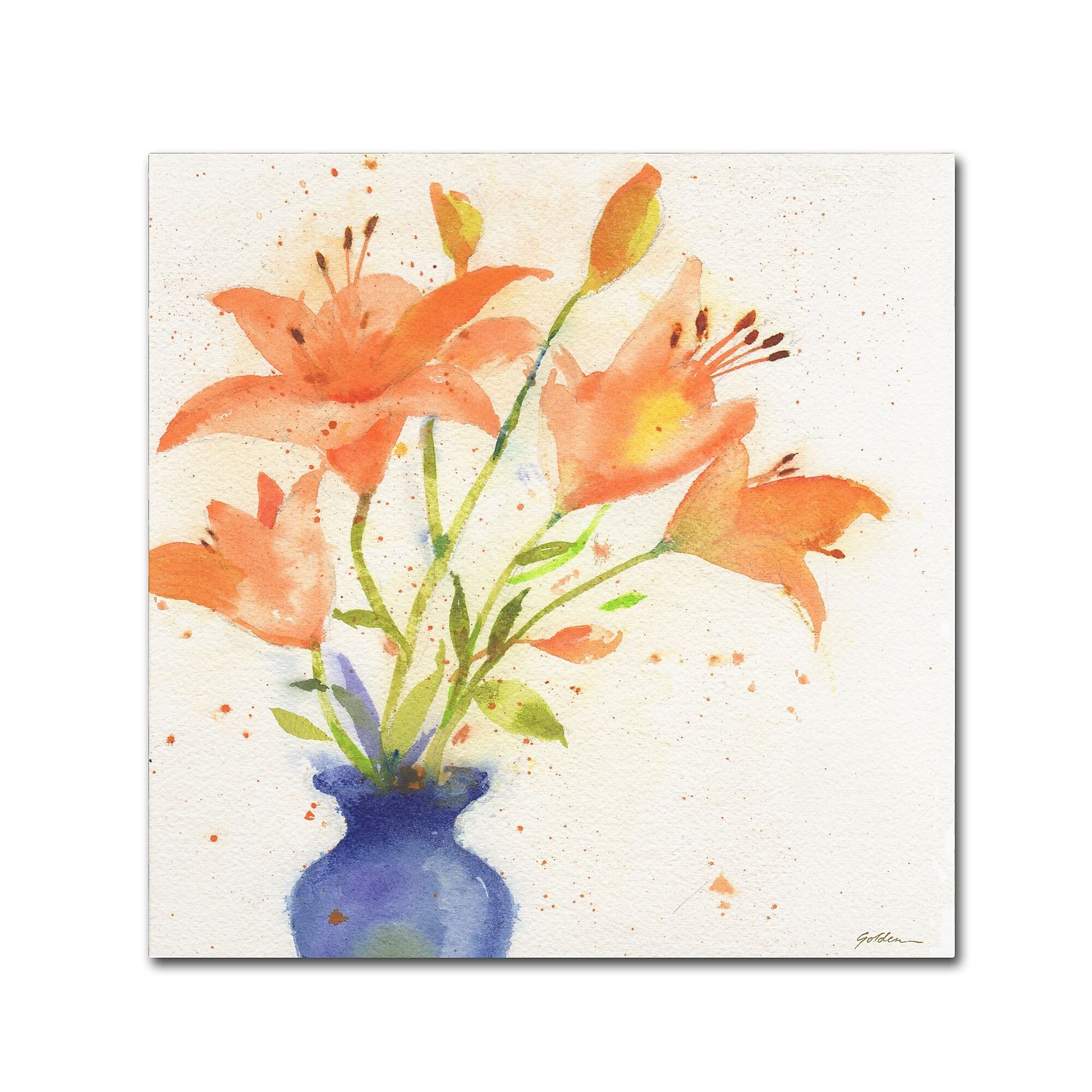 Trademark Fine Art Sheila Golden 'Tiger Lily Bouquet' 14" x 14" Canvas Stretched (190836240296)