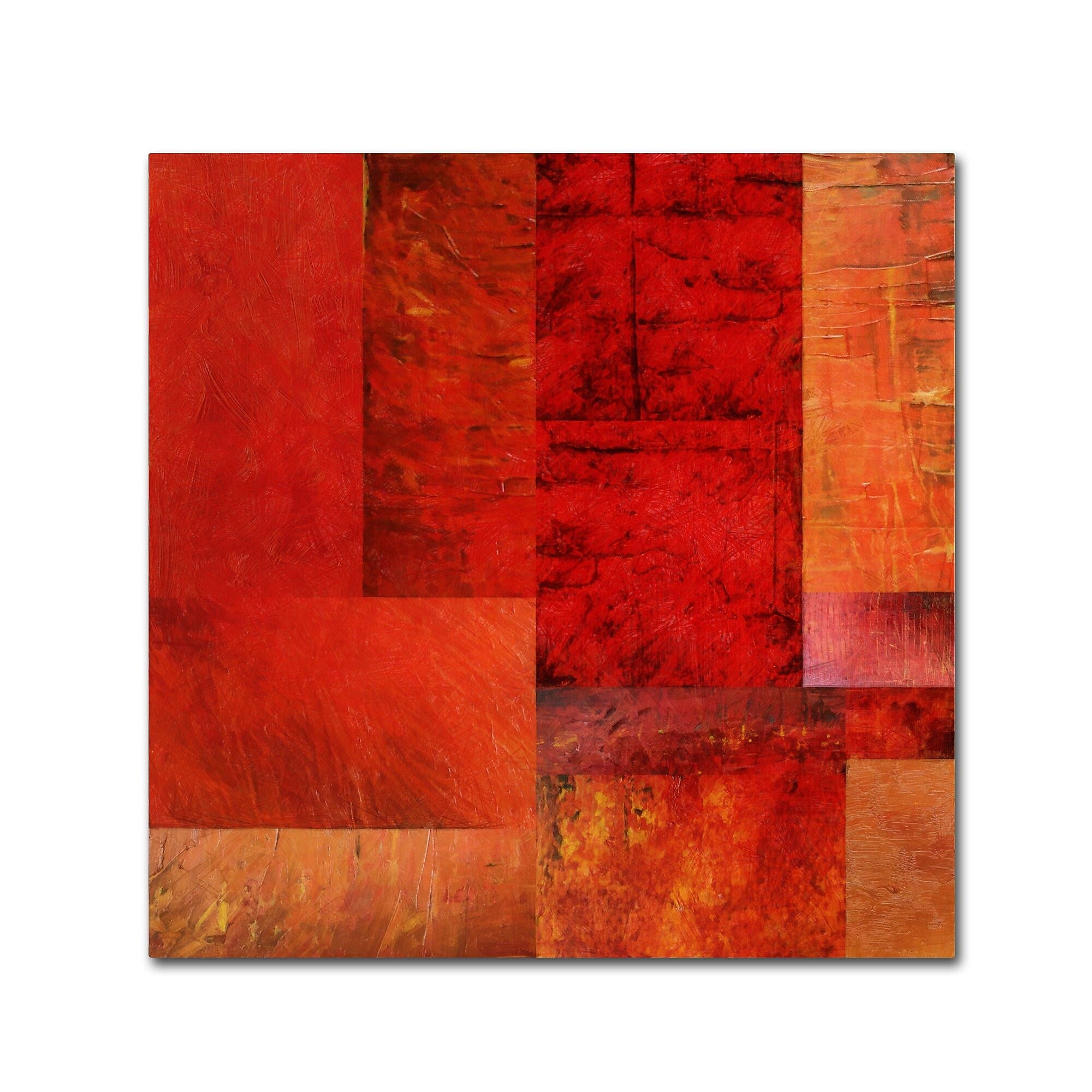 Trademark Fine Art Michelle Calkins 'Essence of Red' 14" x 14" Canvas Stretched (190836071500)